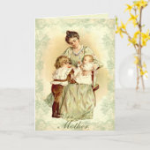 Carte Jour de mères victorien de roses de bébé de Madame (Fleur jaune)