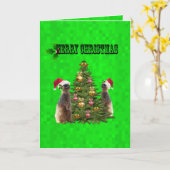 Carte Jour de Noël avec les suricates, (Fleur jaune)