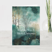 Carte Jour de Noël de l'or vert (Devant)