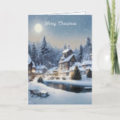 Carte Jour de Noël d'hiver Country Village (Devant)