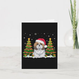 Carte Jour de Noël Lumières Arbre Chien Chien Chien Chie