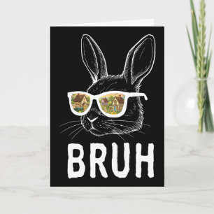 Carte Jour de Pâques drôle de lapin visage de lapin Gles