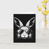 Carte Jour De Pâques Visage De Lapin Avec Lunettes De So (Fleur jaune)