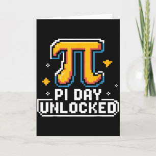 Carte Jour de Pi 14 Mars Math Geek Tarte Nourriture Cade