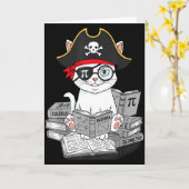 Carte Jour de Pi Chat Nerd Math Pirate Professeur Étudia (Fleur jaune)