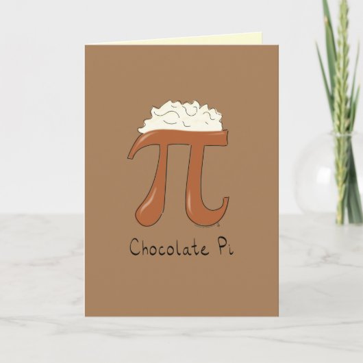 Carte Jour de Pi en chocolat Symbole Math Professeur Drô (Devant)