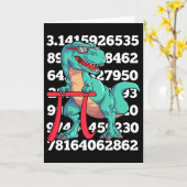 Carte Jour de Pi T Rex Dinosaure Drôle Math 3.14 Profess (Fleur jaune)