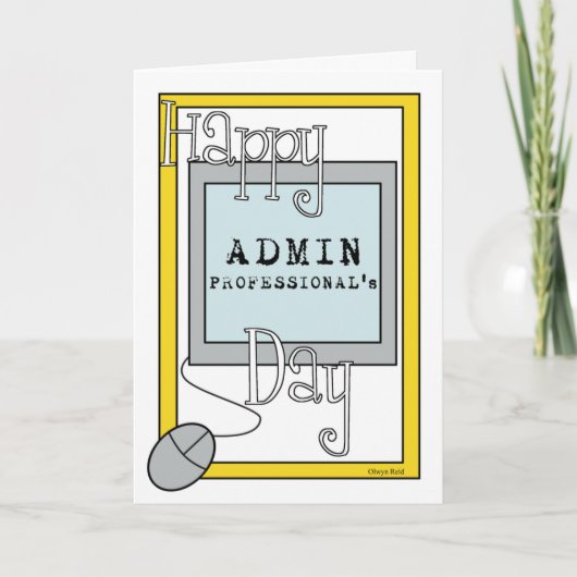 Carte Jour de professionnels d'Admin avec l'ordinateur (Devant)