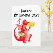 Carte Jour de St David's Jour des Jouets de Dragon Rouge (Fleur jaune)