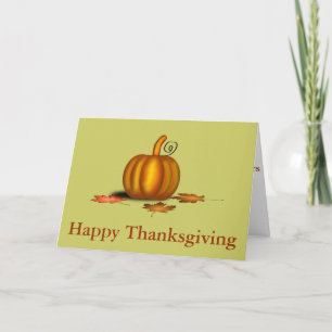 Carte Jour De Thanksgiving Avec Citrouille