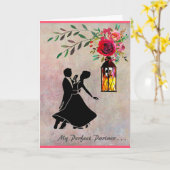 Carte Jour de Valentines avec un couple de danse (Fleur jaune)
