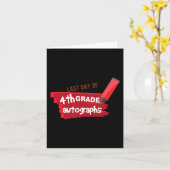 Carte Jour d'école Autographe Élémentaire 4e année Étudi (Fleur jaune)