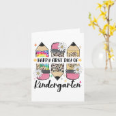 Carte Jour d'école maternelle enseignant Leopard Pencil (Fleur jaune)