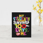 Carte Jour D'École Tee - Mes Étudiants Ont Survécu 100 J (Fleur jaune)