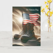 Carte Jour des anciens combattants - Boots de combat et  (Fleur jaune)