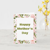 Carte Jour des belles mères rose vert rose (Fleur jaune)