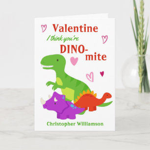 Carte Jour des enfants Valentines Dino-mite Dinosaur