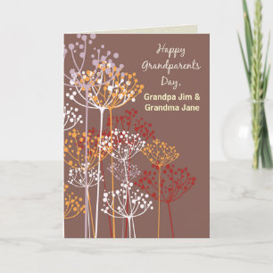 Carte Jour des Grands-Parents Fleurs Sauvages Marron Rel