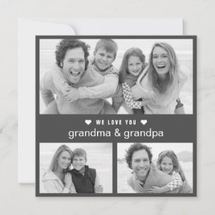 Carte Jour des grands-parents moderne Photo noir et blan
