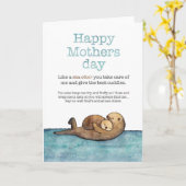 Carte Jour des mères de loutres de mer (Fleur jaune)