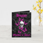 Carte Jour des mères du crâne gothique romantique (Fleur jaune)