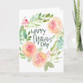 Carte Jour des mères florales de l'aquarelle (Devant)
