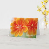 Carte Jour des mères florales de Lewisia Orange (Fleur jaune)