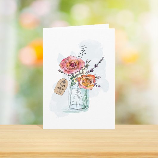 Carte Jour des mères florales Mason Jar
