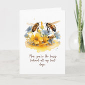 Carte Jour des mères joyeuses Floral Script Moderne (Devant)