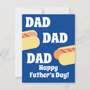 Carte Jour des Pères heureux moderne Hotdog BBQ Papa Ble
