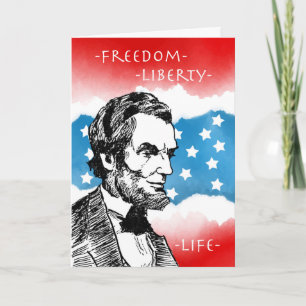 Carte Jour des Présidents, Abraham Lincoln, Patriotique