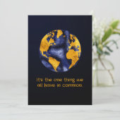 Carte Jour des terres d'apparence or et bleu métallique (Debout devant)