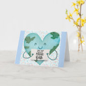 Carte Jour des terres mignon Sauvez notre planète (Fleur jaune)