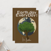 Carte jour des terres quotidien, devenez écolo, science  (Devant/Arrière en situation)