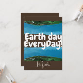 Carte jour des terres quotidien, devenez écolo, science  (Devant/Arrière en situation)