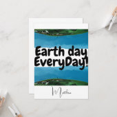 Carte jour des terres quotidien, devenez écolo, science  (Devant/Arrière en situation)