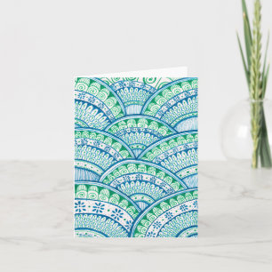 Carte Jour des terres Recycle Damask Indien Mandala Blan