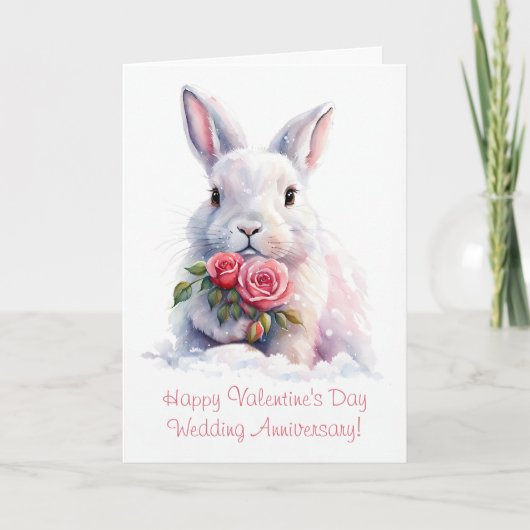 Carte Jour des Valentines Anniversaire Mignonne Bunny (Devant)