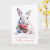 Carte Jour des Valentines Anniversaire Mignonne Bunny (Fleur jaune)