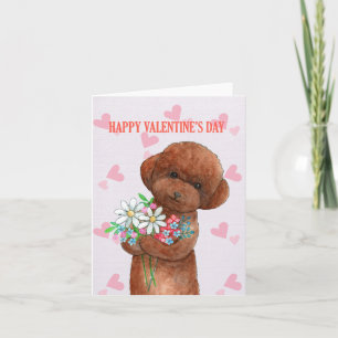 Carte Jour des Valentines aux canicules de chiot rouge m