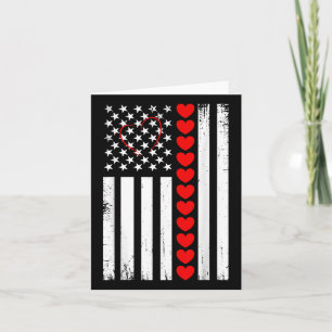 Carte Jour des Valentines Coeurs Drapeaux Américains Gar