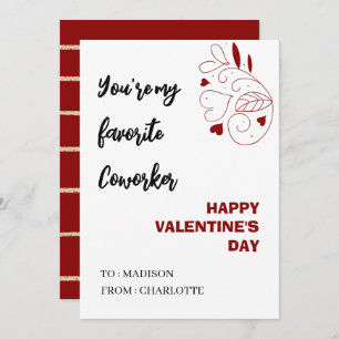 Carte Jour des valentines de collaborateur de bureau per
