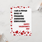 Carte Jour des Valentines des employés amusants (Devant/Arrière en situation)