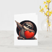 Carte Jour des Valentines du Coeur en Dabbing Cool migno (Fleur jaune)