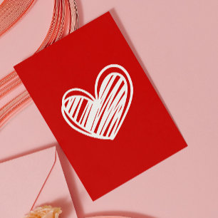 Carte Jour des Valentines du Coeur Rouge