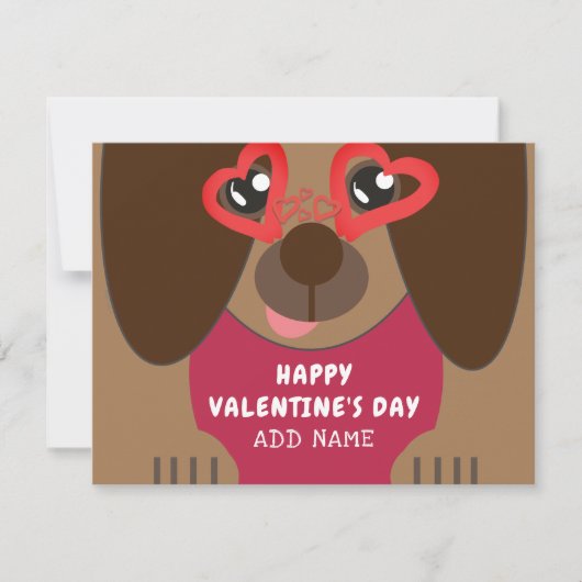 Carte Jour des Valentines personnalisées du chien mignon (Devant)