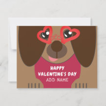 Jour des Valentines personnalisées du chien mignon