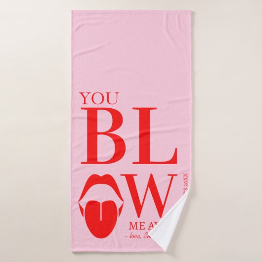 Carte Jour des Valentines Rouge Rose (Serviette de bain)