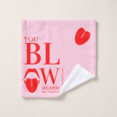 Carte Jour des Valentines Rouge Rose (Gant de toilette)