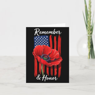 Carte Jour des vétérans USA Jour de la mémoire - Fleur d